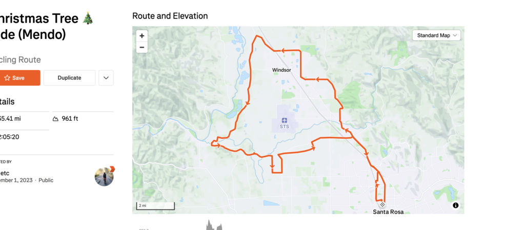 Christmas Tree Bike Ride annual bike ride in Santa Rosa, Sonoma County, California.